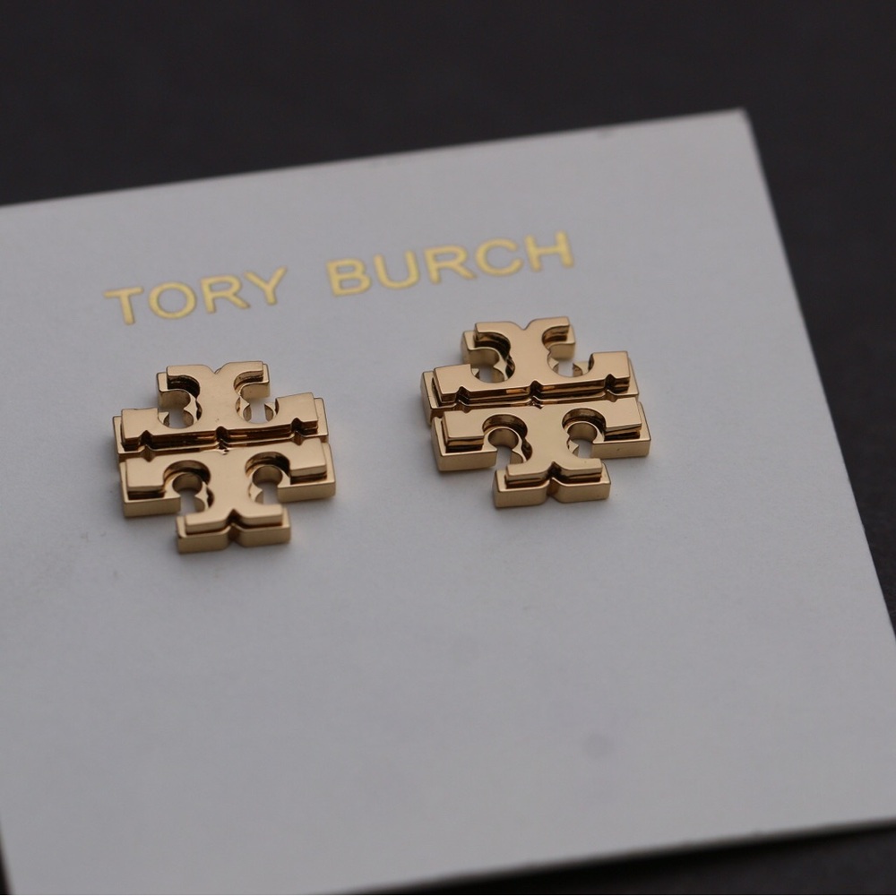 Tory Burch Small Logo Stud Earrings - Picture 5 of 7